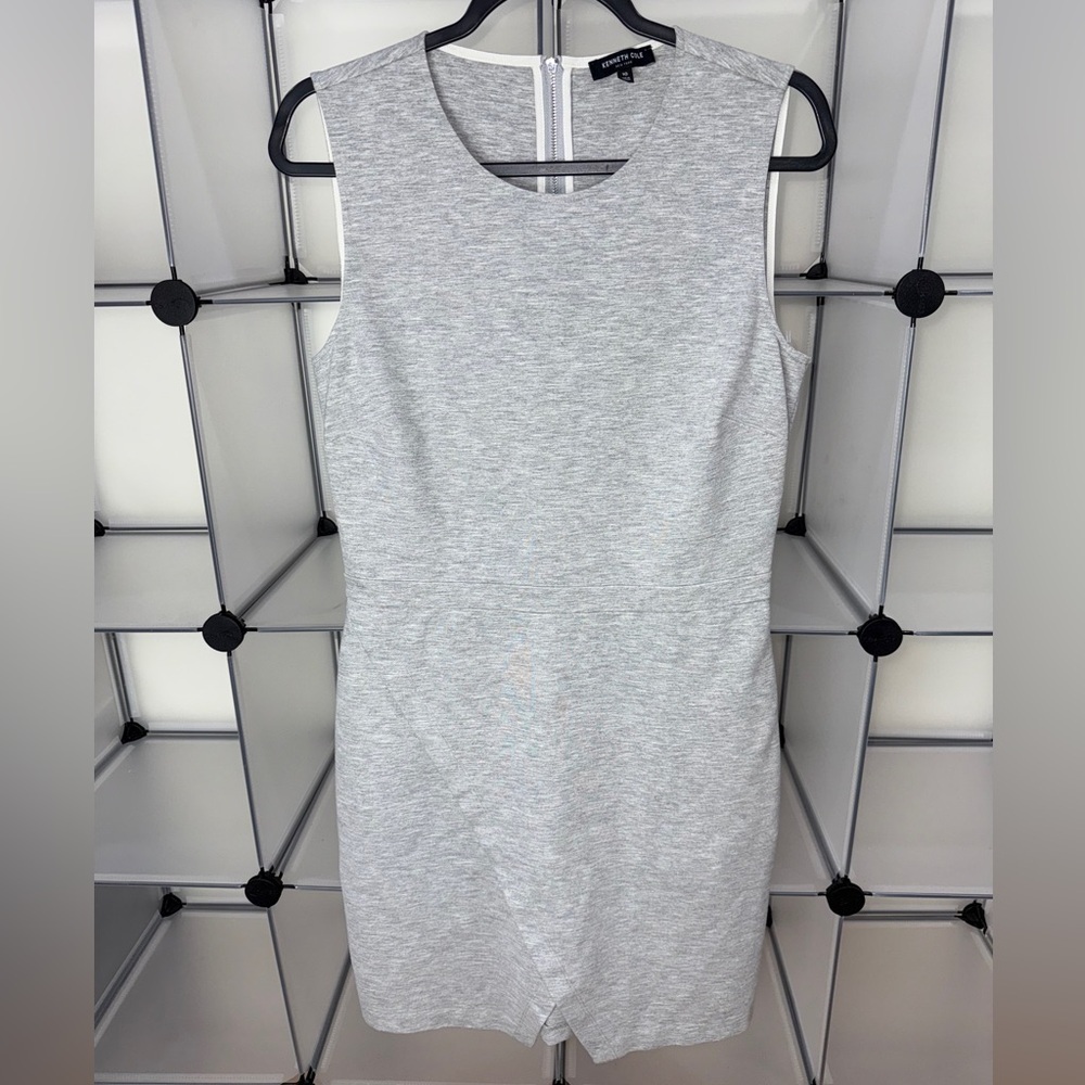 Kenneth Cole Women's Grey Solid Sleeveless Wrap Dress Size 10